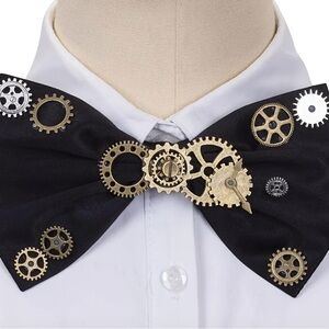 Steampunk Gear Black Bow Tie